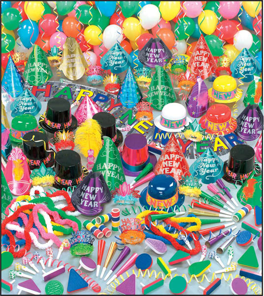 BOITE DE COTILLONS HAPPY NEW YEAR 100 PERSONNES : décoration et accessoires  pas cher pour organiser une soirée à thème.