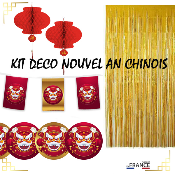 KIT DE DECORATION NOUVEL AN CHINOIS : décoration et accessoires pas cher  pour organiser une soirée à thème.