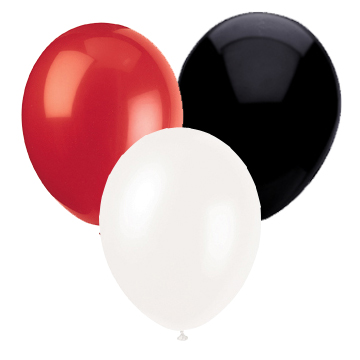 400x Ballons Rouge / Noir - Ballon Carnaval Fête Fête Anniversaire Pays  Hélium Air