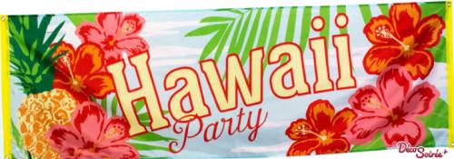 Bannière en tissu hawai tropique