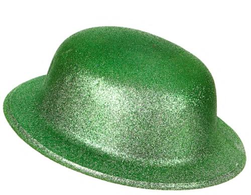 chapeau melon paillette vert st patrick plastique