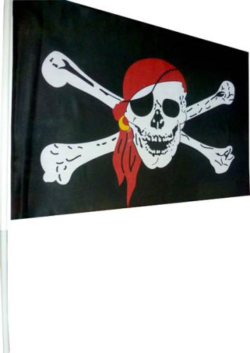 drapeau pirate avec sa tige