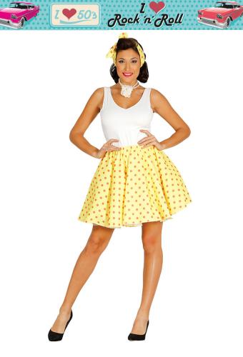 jupe foulard années 50 tissu jaune
